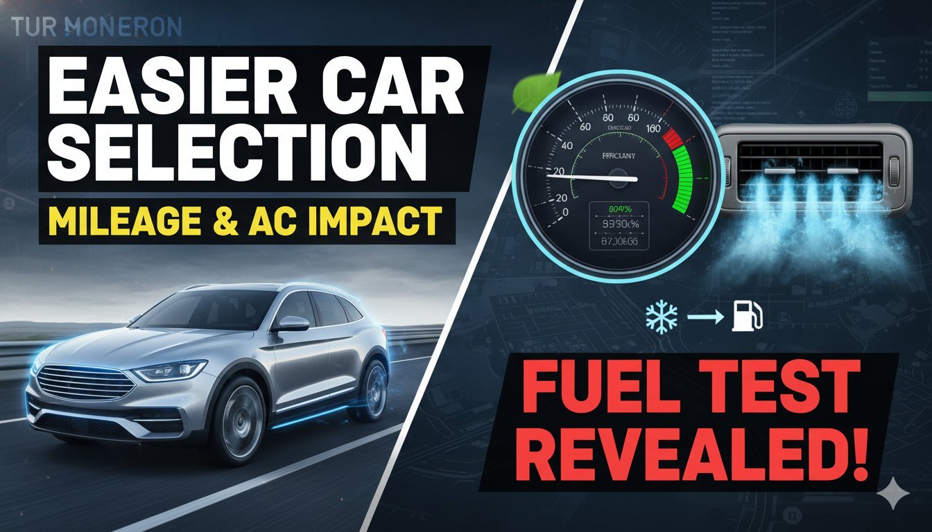 कार माइलेज टेस्ट में AC ऑन स्थिति दिखाती इमेज