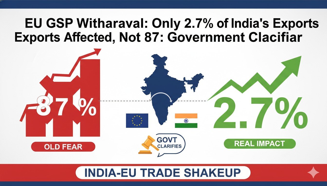 यूरोपीय संघ और भारत के बीच व्यापार समझौते की चर्चा दर्शाती ग्राफिक इमेज