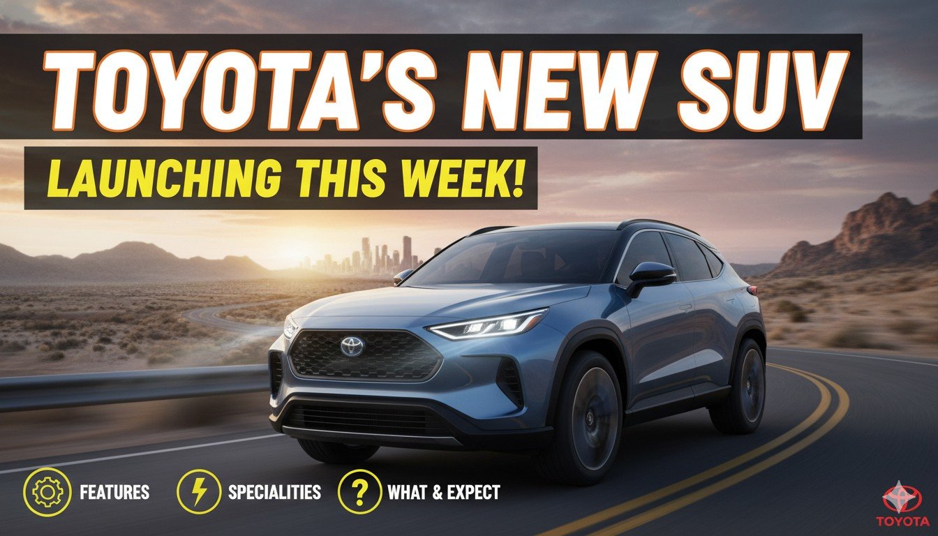 Toyota Urban Cruiser EV की फ्रंट व्यू इमेज, जिसमें स्लीक LED हेडलाइट्स और मस्कुलर डिजाइन दिख रहा है।