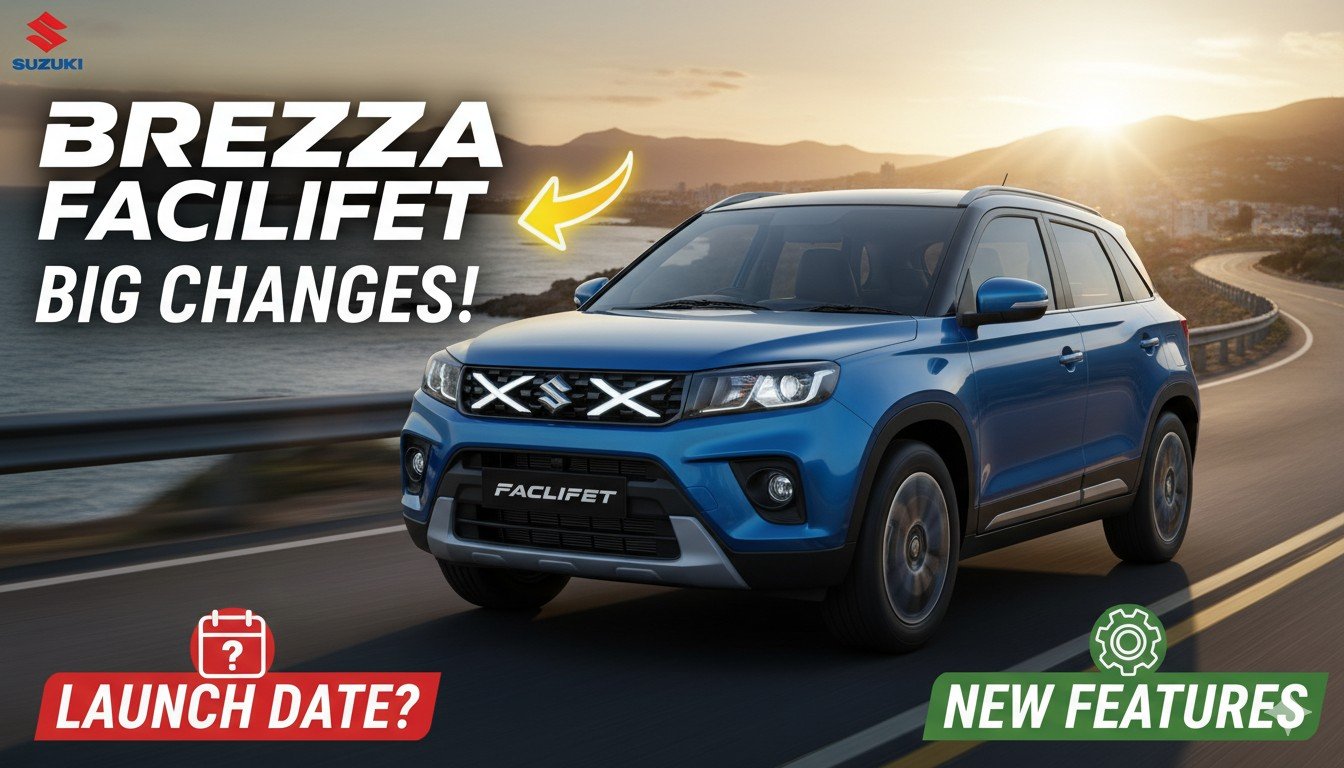 Maruti Suzuki Brezza Facelift 2026 spied testing on road with new front design and features