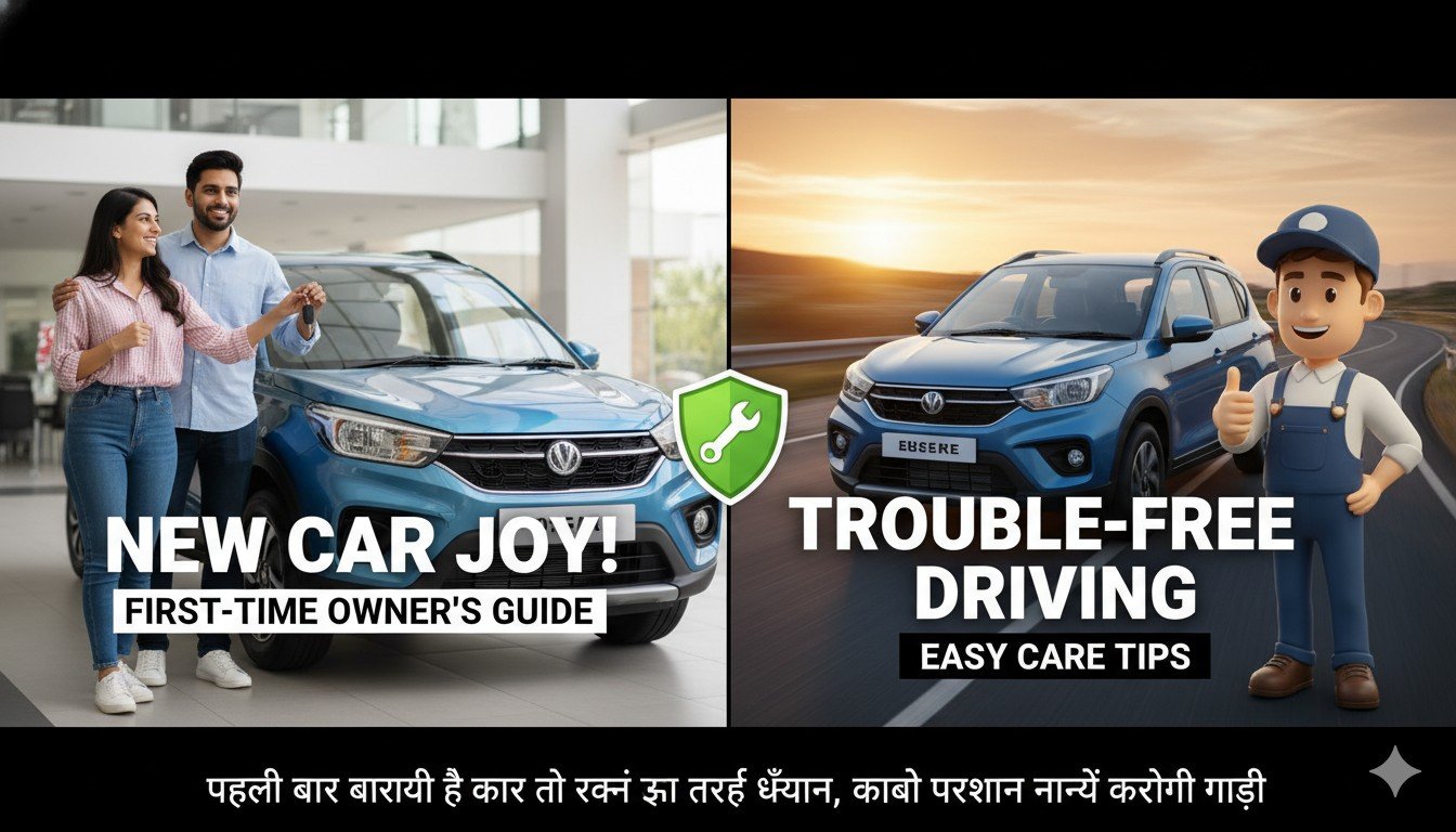 पहली बार कार खरीदते समय ध्यान देने योग्य महत्वपूर्ण टिप्स और चेकलिस्ट दिखाती इमेज