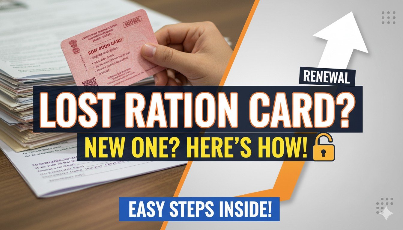राशन कार्ड की सैंपल इमेज जो खोने पर डुप्लीकेट बनाने की प्रक्रिया दर्शाती है