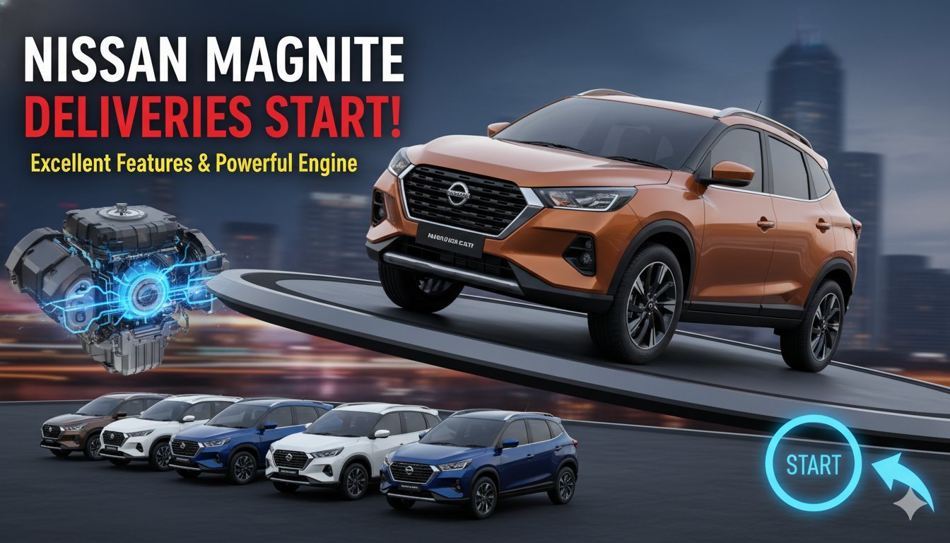 निसान ग्रेवाइट एमपीवी की फ्रंट प्रोफाइल, 7-सीटर बजट फैमिली कार भारत में डिलीवरी शुरू